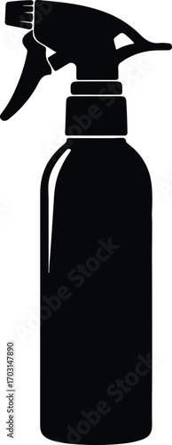 Vector Spray bottle with trigger sprayer silhouette illustrator