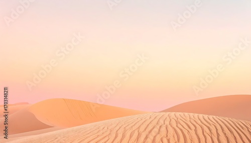 Fototapeta Naklejka Na Ścianę i Meble -  Pastel Pink and Orange Desert Sand Dunes at Sunrise