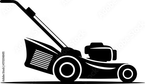 lawn mower silhouette vector illustration