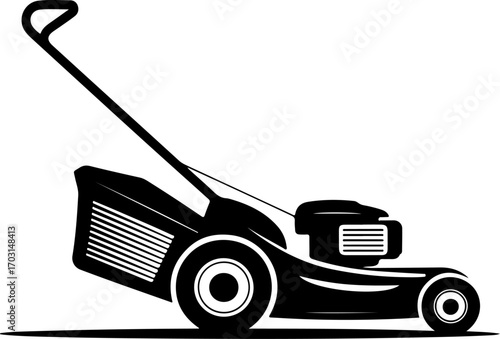 lawn mower silhouette vector illustration