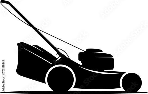 lawn mower silhouette vector illustration