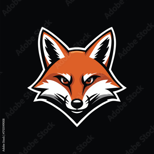 Fox logo vector design art illustration