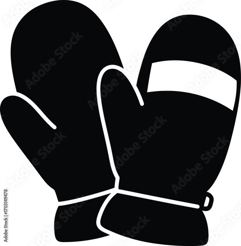 Cozy winter mittens icon warm handwear for cold weather season comfort accessory vector