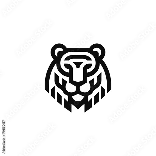 Geometric Tiger Head Vector Illustration