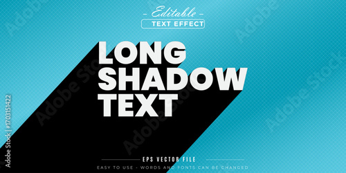 Long shadow text editable text effect.