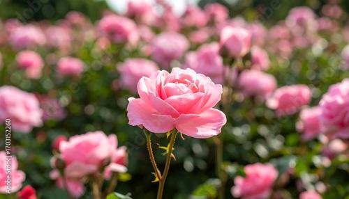 Wallpaper Mural Pink roses in a garden (1) Torontodigital.ca