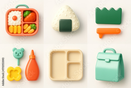 Colorful Bento Box and Lunch Accessories