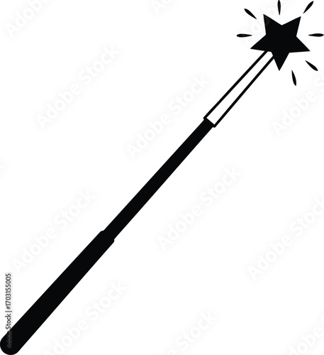 Magical star wand icon sparkle concept enchantment fantasy celebration graphic element vector
