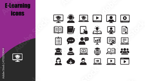 E-Learning icons set