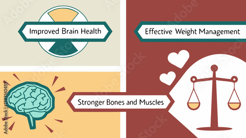 Visual Representation of Health Benefits Brain Weight and Strength