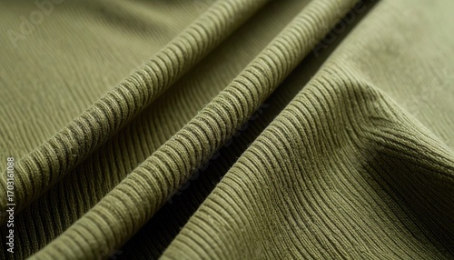 Textured Olive Green Fabric with Subtle Shimmer