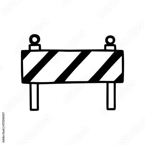 Barricade doodle vector icon