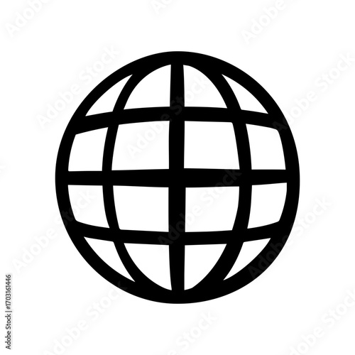 World globe doodle vector icon