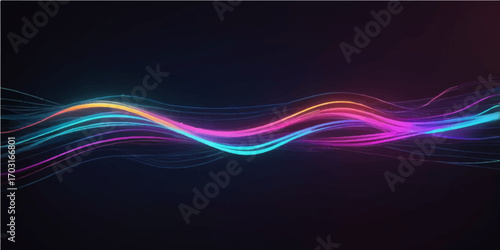 Abstract colourful blue background with flowing lines and dynamic wave patterns