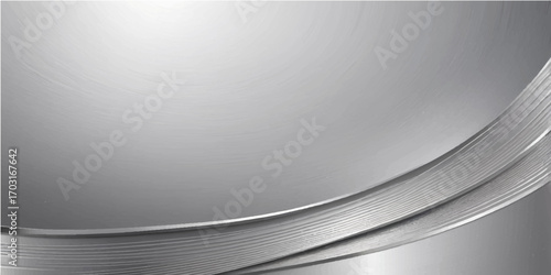 Brushed silver metal plate texture background with grey metallic surface