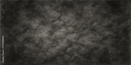 Grunge vintage black and white textured paper background with an aged dark wall surface