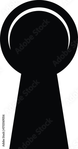Abstract silhouette keyhole icon security privacy concept symbol isolated graphic element vector