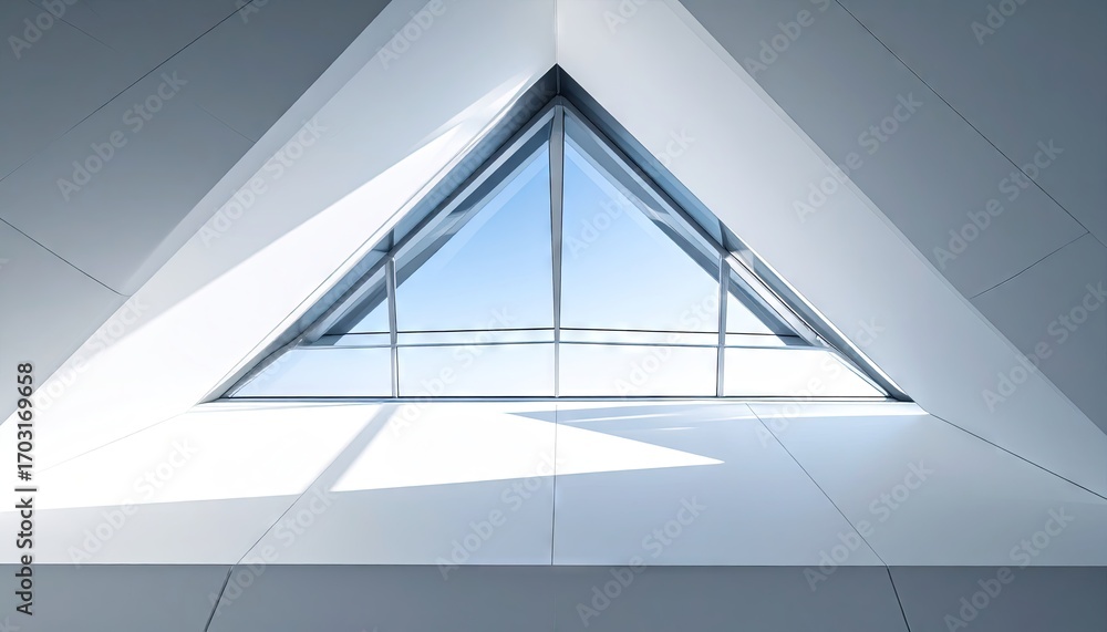 Obraz premium Abstract Geometric Triangle Structure with Reflective Surfaces