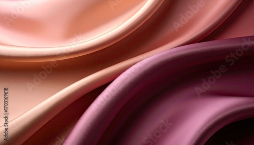Abstract Draped Fabric in Peach and Mauve