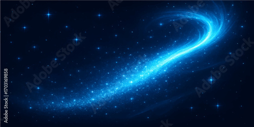 Galaxy night sky filled with stars and glowing cosmic nebula