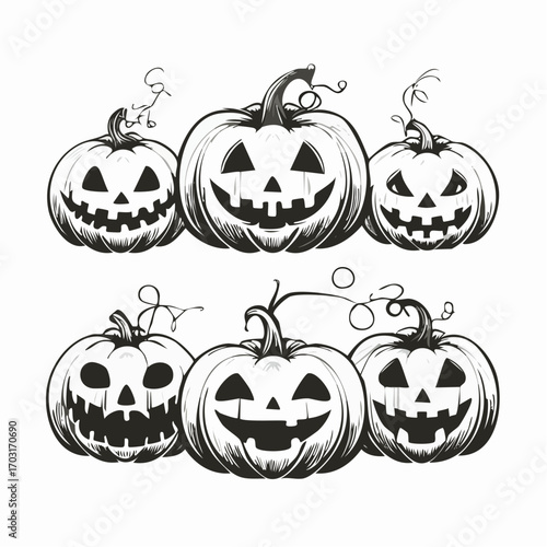 Smiling Halloween Pumpkins