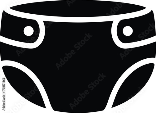 Simple flat icon graphic of a modern baby diaper for children care product design vector