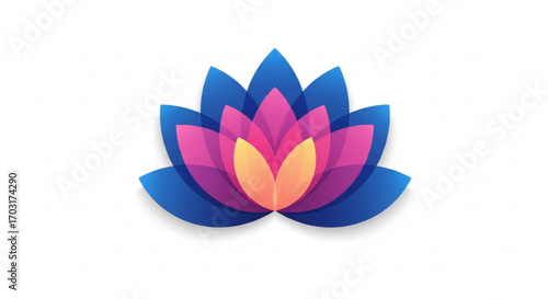 Elegant lotus flower illustration, a symbol of purity, enlightenment, and spiritual awakening, representing peace, harmony, and tranquility