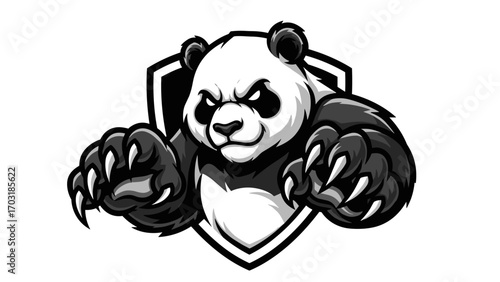 Fierce Panda Mascot Logo Illustration for Esports Teams and Gaming Brands