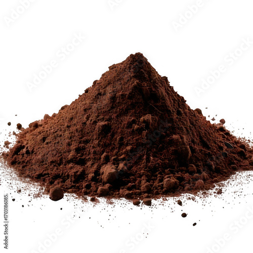 pile of soil isolated on white or transparent