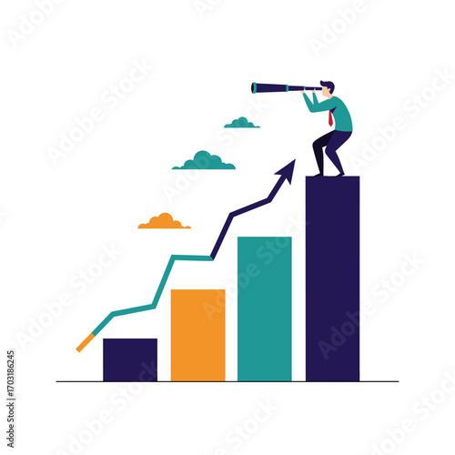 Visualizing business growth opportunities and future trends through data analysis and strategic planning