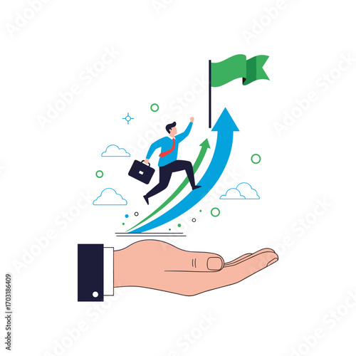 Achieving professional growth and success through strategic support and upward career trajectory