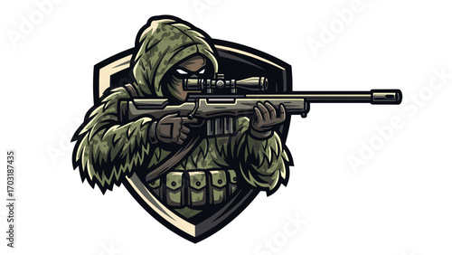 Stealth Sniper Mascot Logo Illustration 