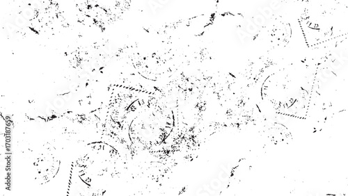 Black and white abstract scratched grunge surface texture distressed backdrop vector. Distressed grunge background abstract dirty scratched surface dust overlay texture. 
