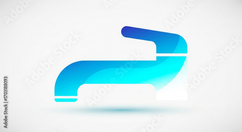 Modern blue faucet icon symbolizing clean water flow and plumbing services, perfect for home renovation or eco-friendly campaigns, conveying freshness and utility.