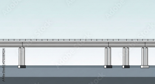 Modern elevated highway infrastructure showcasing robust engineering and clean design against a clear sky, perfect for development and transport concepts