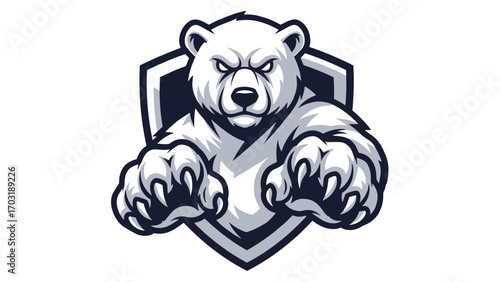 Polar Bear Mascot Logo Illustration for Sports Teams and Brands - Vector Art