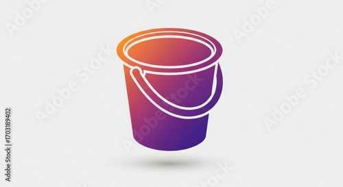 Vibrant gradient bucket icon symbolizing collection, storage, and creative potential for modern design projects and conceptual themes
