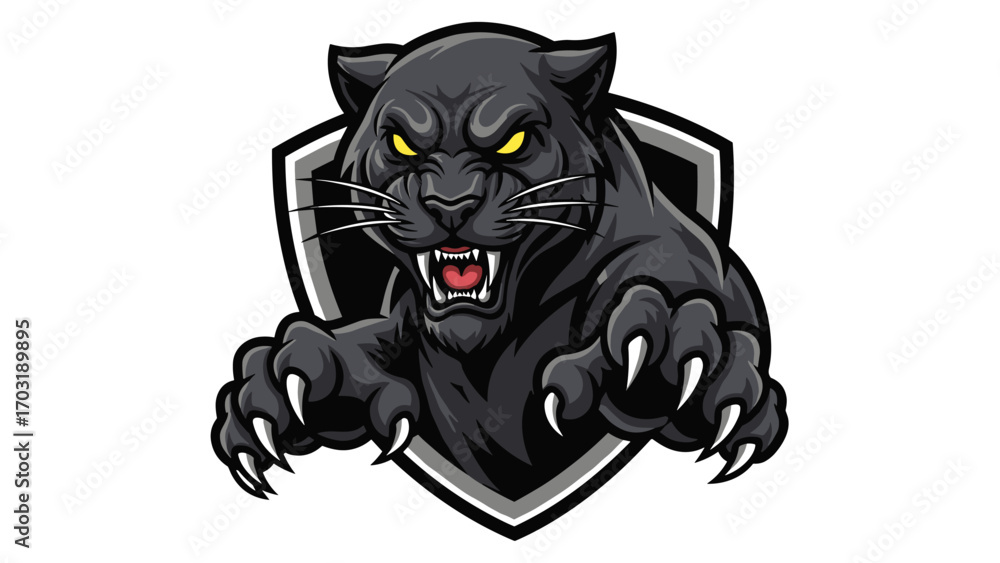 Obraz premium Fierce Panther Mascot Logo Illustration for Sports Team and Graphic Design