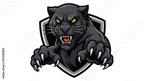 Fierce Panther Mascot Logo Illustration for Sports Team and Graphic Design