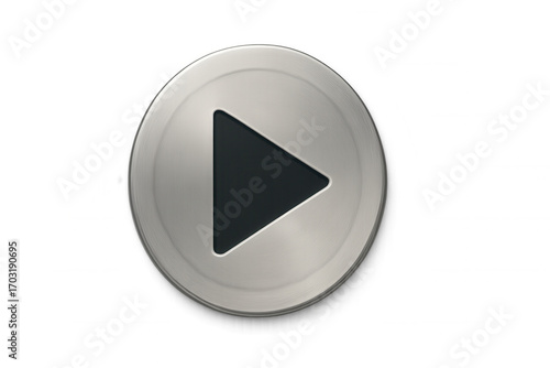 Play symbol suggesting starting multimedia content, with metallic circle design on transparent background Free Download Play symbol suggesting starting multimedia content, with metallic circle design on transparent background - GFXLoad