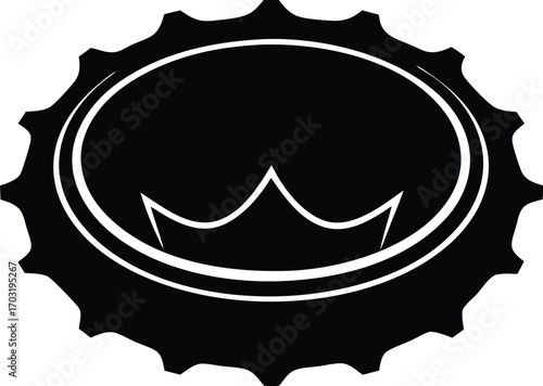 Crown bottle cap silhouette vector illustration