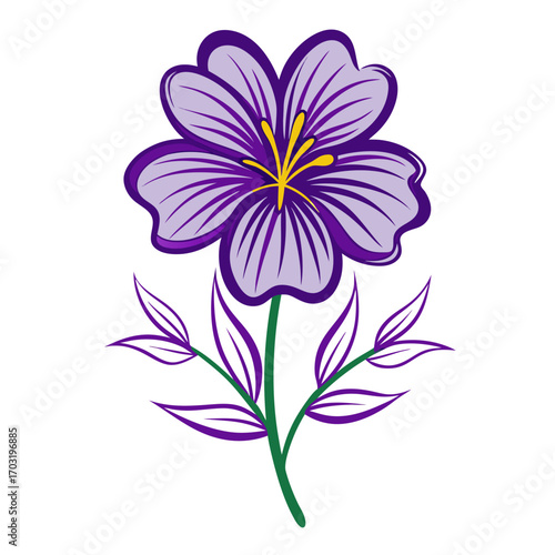 scaevola purple fanfare  line art vector on white background