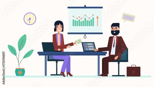Business Transaction Successful Deal & Financial Growth