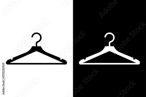 Clothes Hanger Icon Silhouette. Wardrobe and Closet Symbol Vector Design