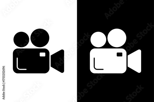 Vector Illustration of Video Camera Icon for Movie and Cinema