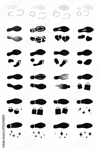 set of black and white vector icons