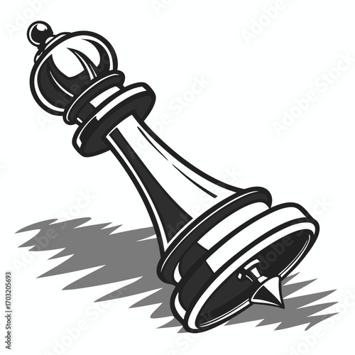 Fallen chess piece, king, game, strategy, victory, defeat.