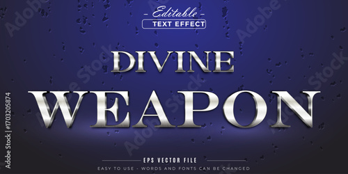 Divine weapon text style, editable text effect.