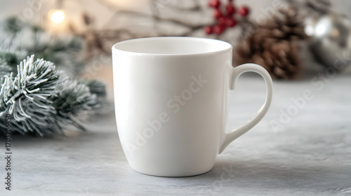 Wallpaper Mural  a white mug with winter holiday decorations,  Torontodigital.ca