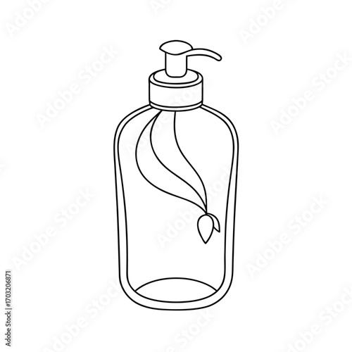 Organic lotion bottle with leaf design dispenser pump